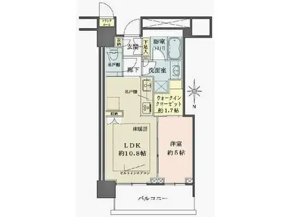 ザ・パークハウス晴海タワーズクロノレジデンス(1LDK/25階)の間取り写真