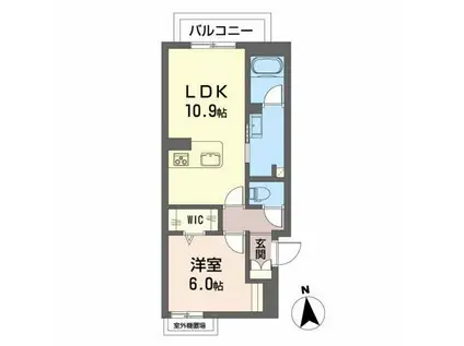 シャーメゾンクレスティーク(1LDK/2階)の間取り写真