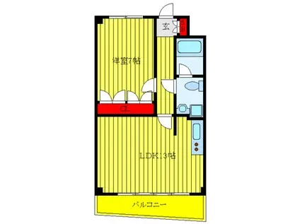 ベルザ桜木(1LDK/6階)の間取り写真
