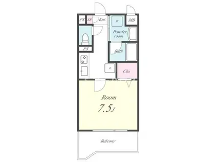 Fコスモ新検見川(1K/2階)の間取り写真