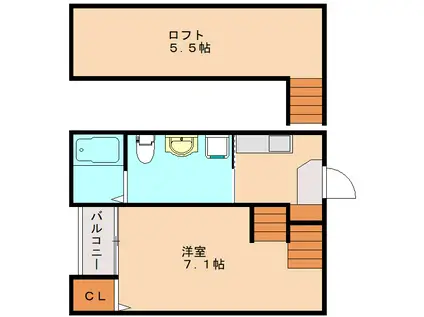 エルグランデC(1K/2階)の間取り写真