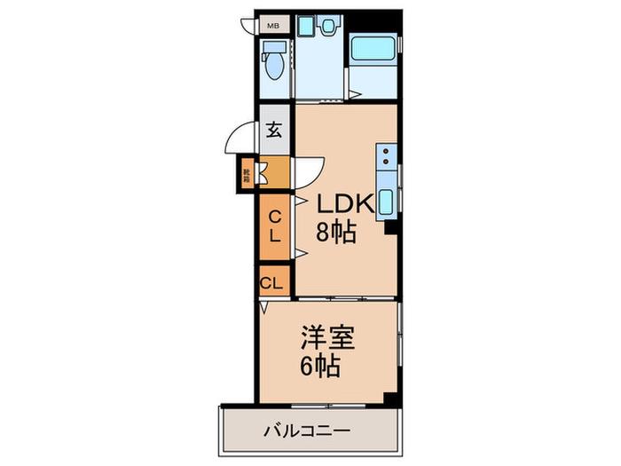 COMFY TENNOJI(1LDK/2階)の間取り写真