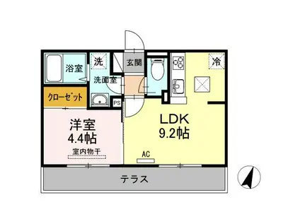 グランシャリオ千代田(1LDK/1階)の間取り写真