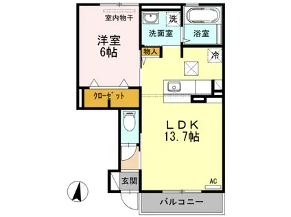 エンテ インゼル(1LDK/1階)の間取り写真