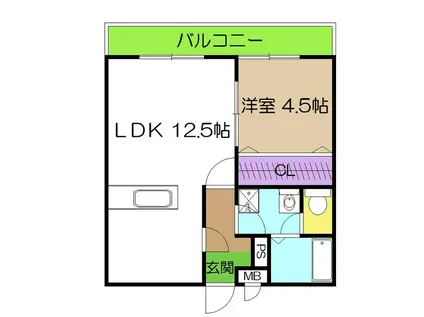 グランパレスパゴダ(1LDK/6階)の間取り写真