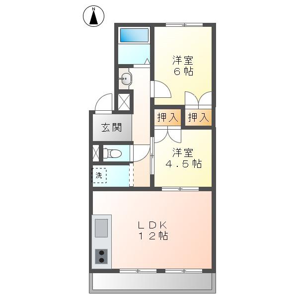 マンションアリス A棟(2LDK/3階)の間取り写真