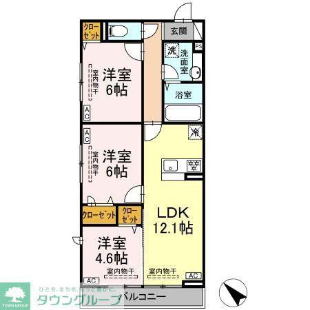 ベラカーサ(3LDK/3階)の間取り写真