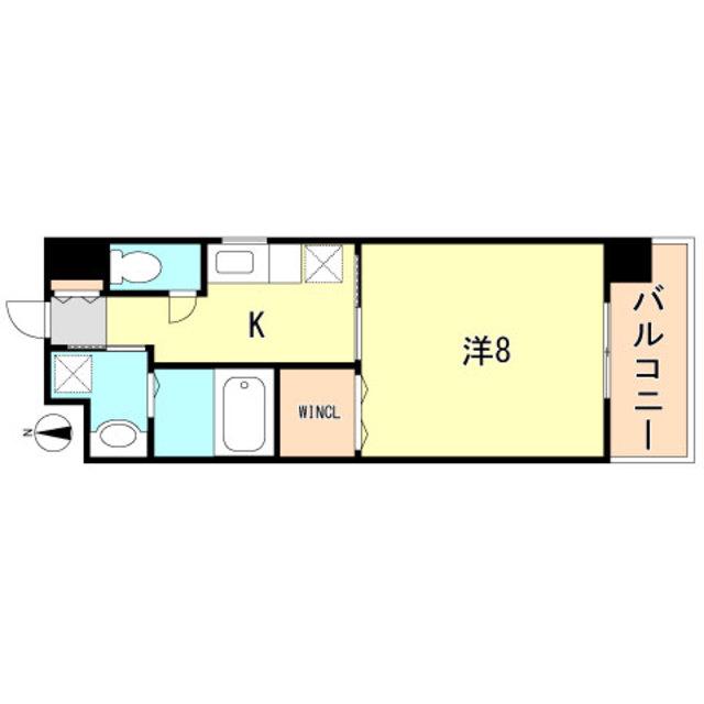 THREE DEER(1K/6階)の間取り写真