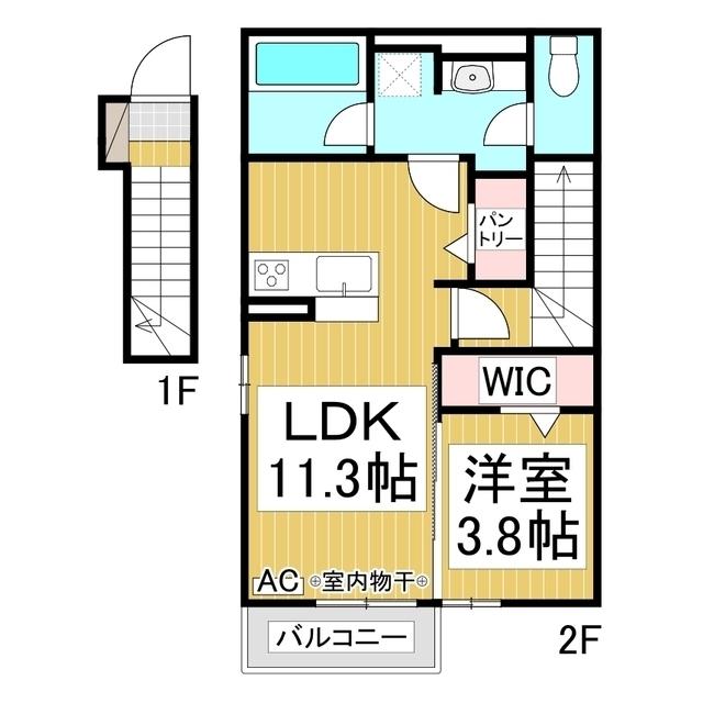 ベルファイン(1LDK/2階)の間取り写真