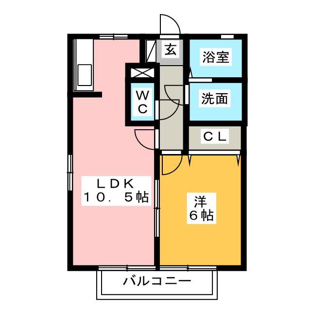 セジュールK(1LDK/2階)の間取り写真