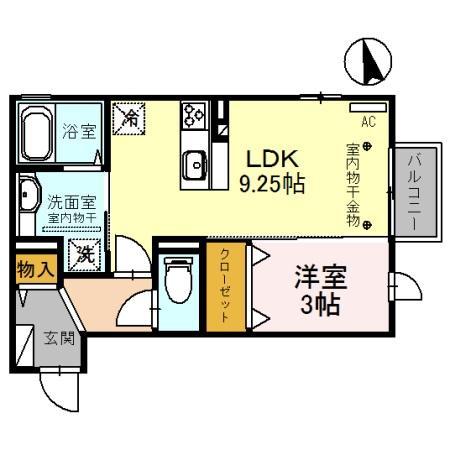 GRAN FELICIA(1LDK/1階)の間取り写真