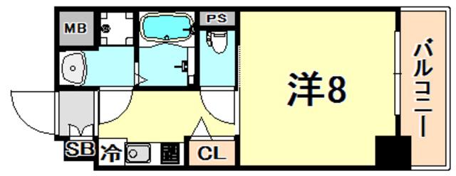 レジデンス三宮東グルーブ(1K/5階)の間取り写真