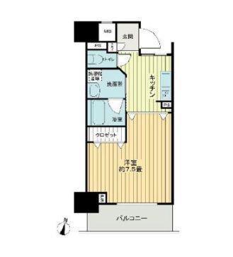 フィットエル仙台一番町(1K/8階)の間取り写真
