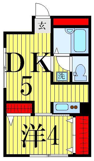 ワコーレ千住マンションB棟(1DK/1階)の間取り写真