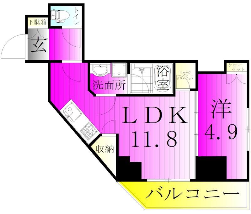コンフォリア・リヴ千住(1LDK/12階)の間取り写真