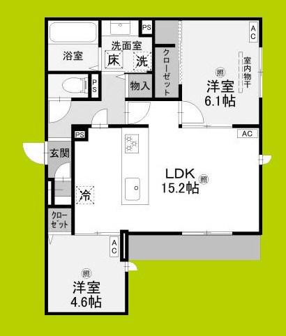 ラ メゾン ピック 中百舌鳥II(2LDK/1階)の間取り写真