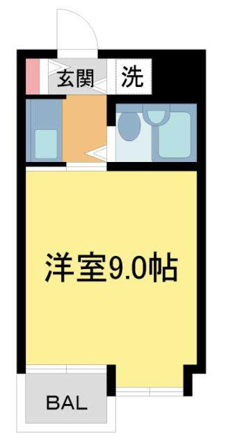 ホーユウコンフォルト芦屋(1K/2階)の間取り写真