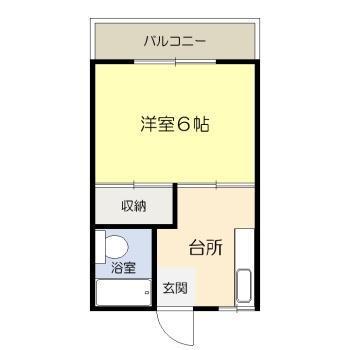 メゾン佐藤(1K/2階)の間取り写真