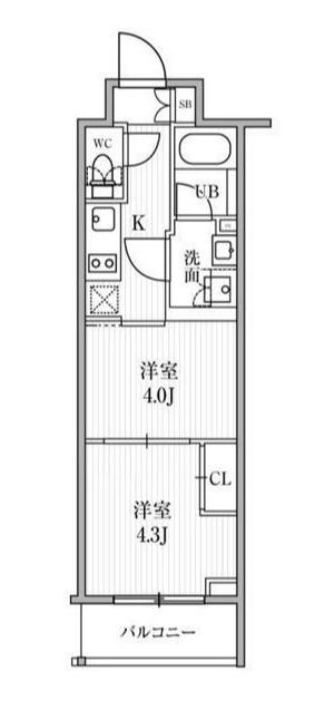 SYFORME東池袋(2K/2階)の間取り写真