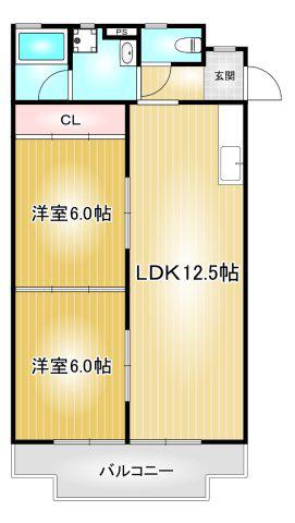 第91プロスパービル(2DK/2階)の間取り写真