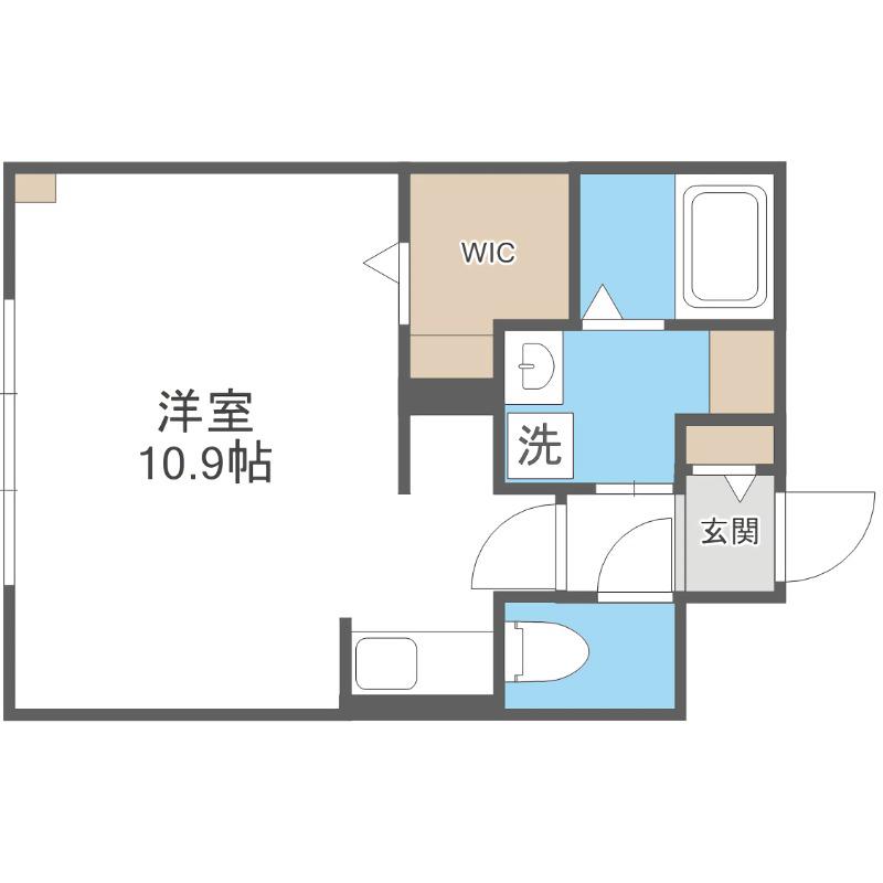 COFFRET平和通6(1K/1階)の間取り写真