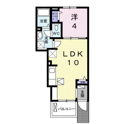 ノーベルメゾン セドレ(1LDK/1階)の間取り写真