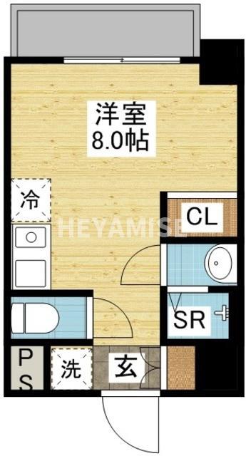 デ・クメール中川(ワンルーム/8階)の間取り写真