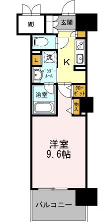 ロイヤルパークスERささしま ウエスト(1K/15階)の間取り写真