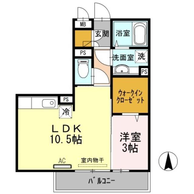 クリーク パレス(1LDK/3階)の間取り写真