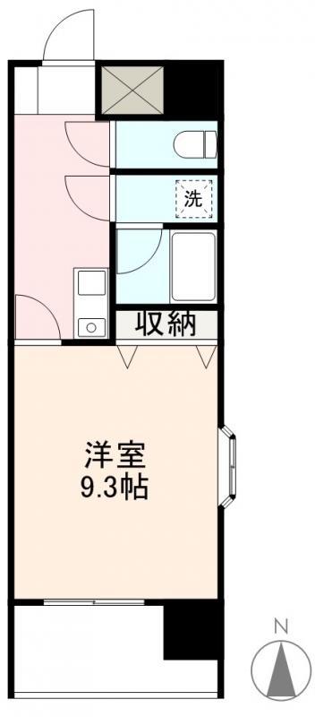 サンロイヤルヤマダ(1K/9階)の間取り写真