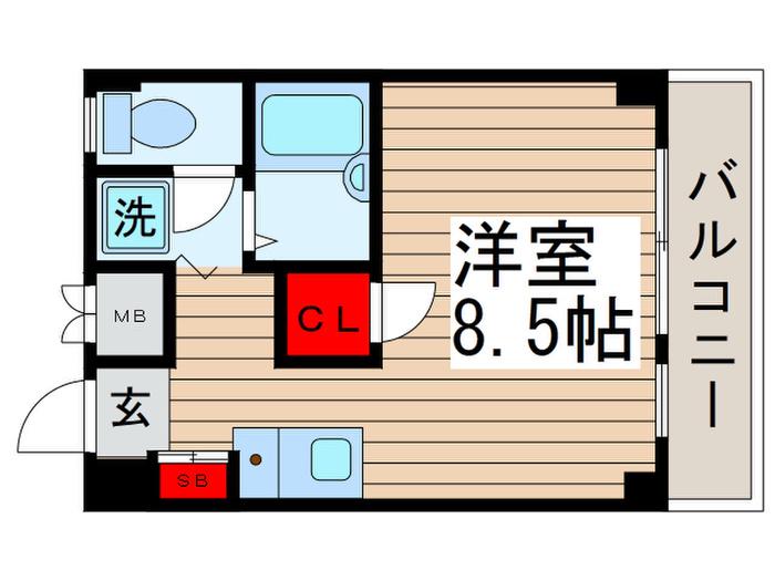 シティハウス新松戸(ワンルーム/2階)の間取り写真