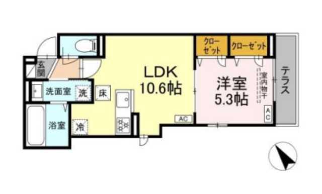MAISON COCORU(1LDK/3階)の間取り写真