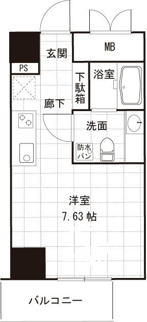 エムグランジュ(ワンルーム/8階)の間取り写真