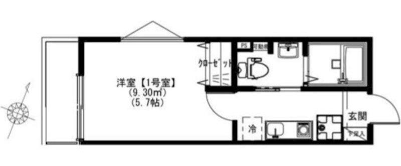 スカイヒルズ鶴ヶ峰(1K/3階)の間取り写真