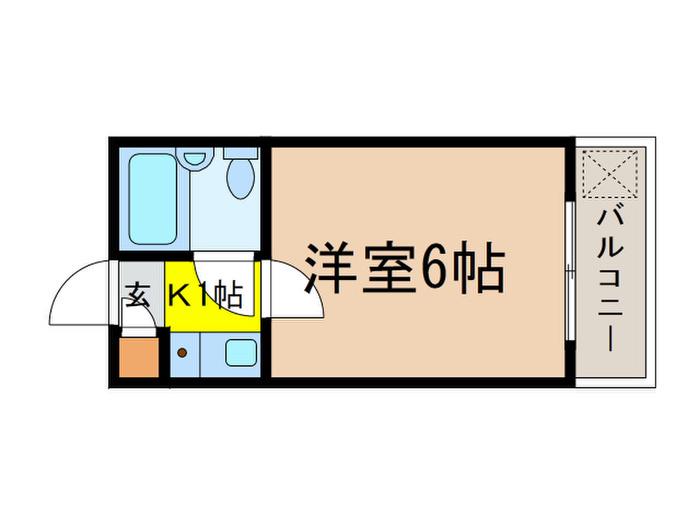 大黒ビル(1K/3階)の間取り写真