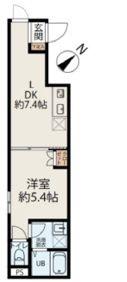 レ・メゾン入谷(1LDK/5階)の間取り写真