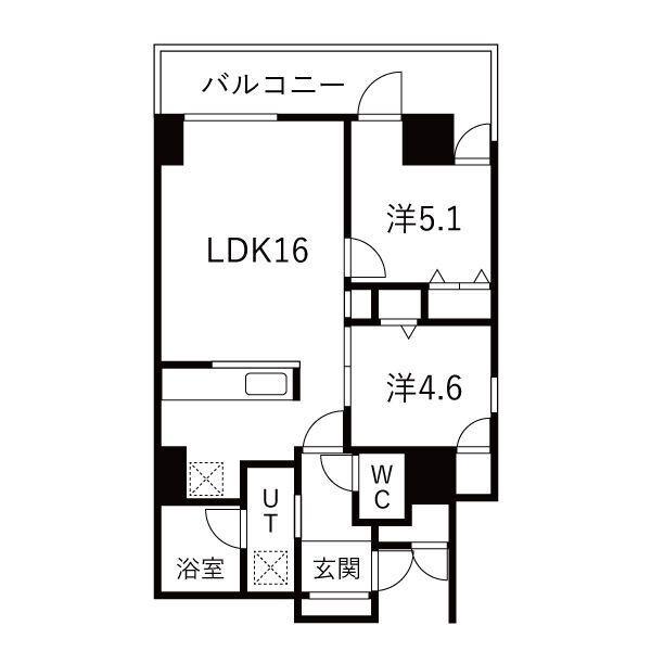 シティコート目黒2棟(2LDK/3階)の間取り写真