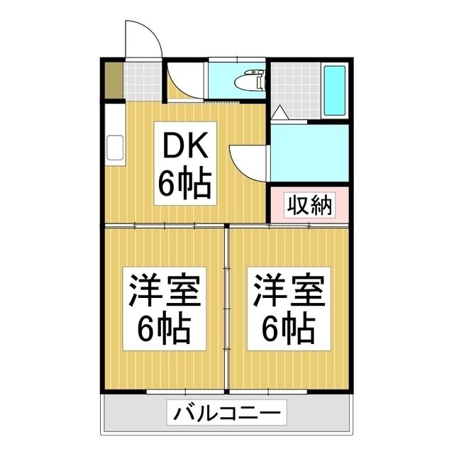 BERG HAUS(2DK/2階)の間取り写真
