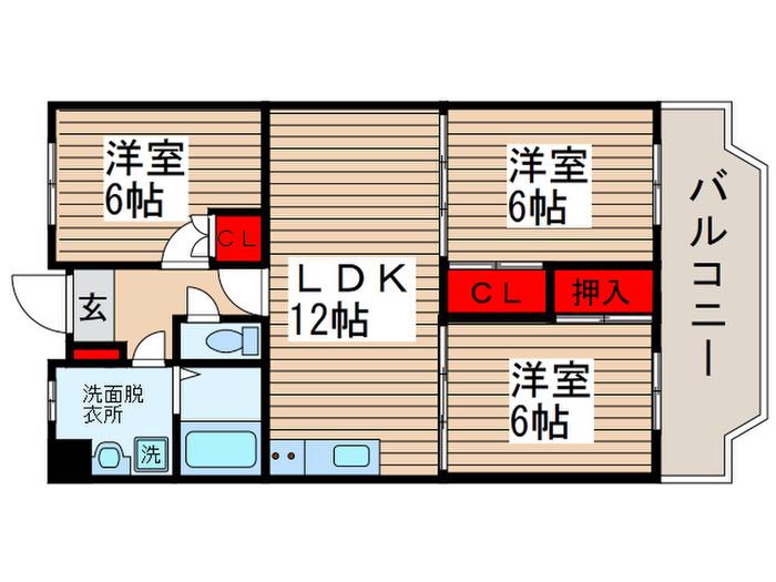 プレジオⅡ(3LDK/2階)の間取り写真