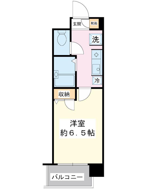 ベンド西千葉(1K/5階)の間取り写真