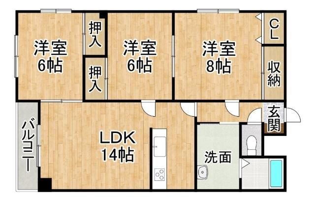 エクセル(3LDK/5階)の間取り写真