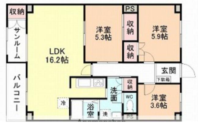 AGROST TOWER富山駅前(3LDK/10階)の間取り写真