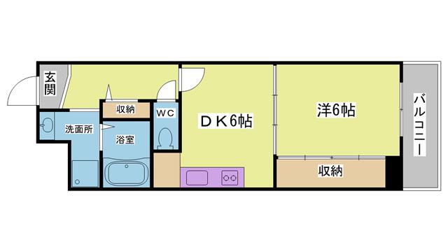 西鈴蘭台シティコート(1DK/10階)の間取り写真