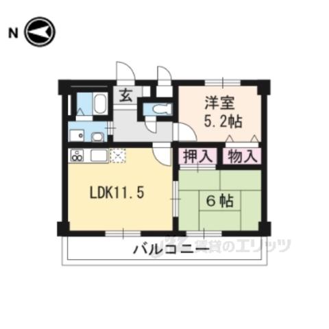 ヴェルドミール(2LDK/3階)の間取り写真