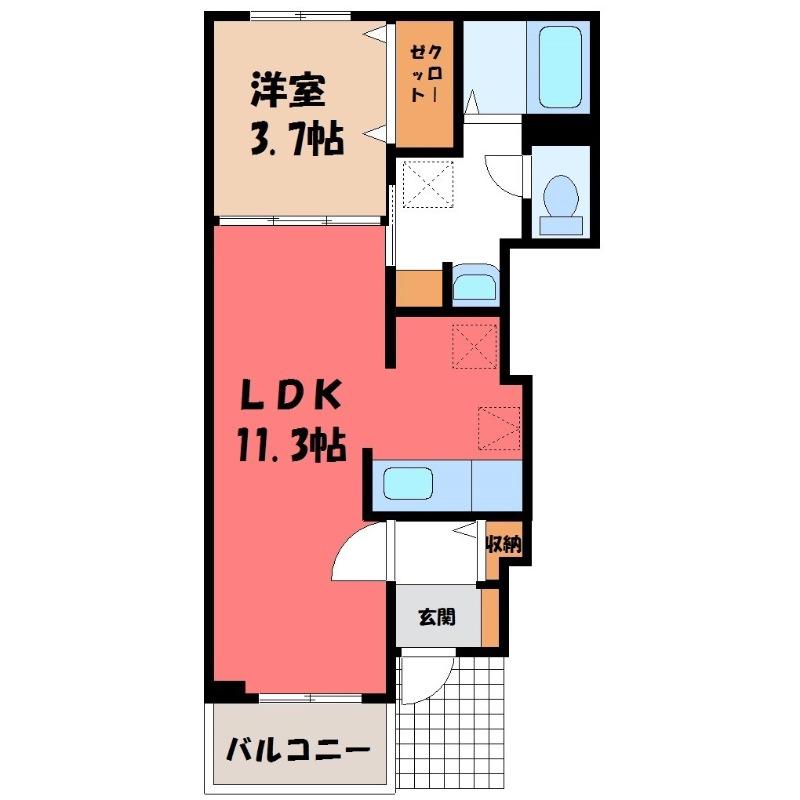 ベルサンコント(1LDK/1階)の間取り写真