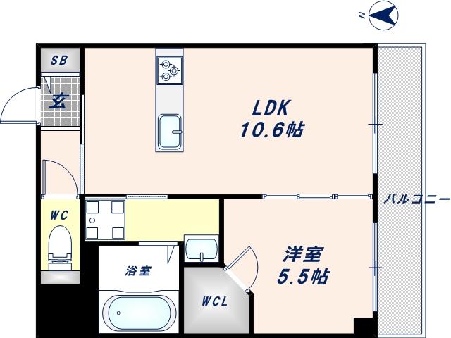 グランディール(1LDK/2階)の間取り写真