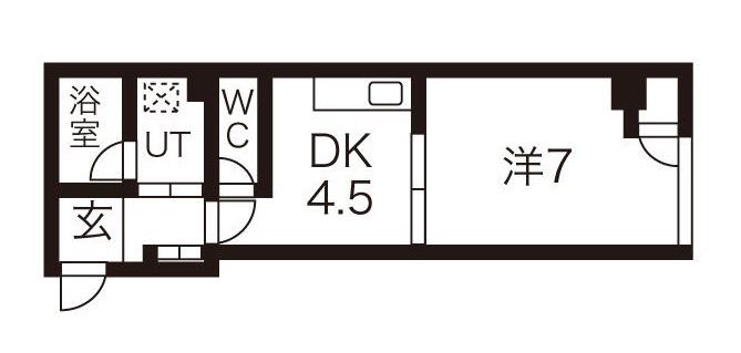 コーポ童子(1DK/5階)の間取り写真