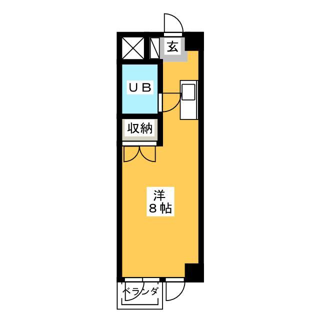 富士見マンション(ワンルーム/3階)の間取り写真