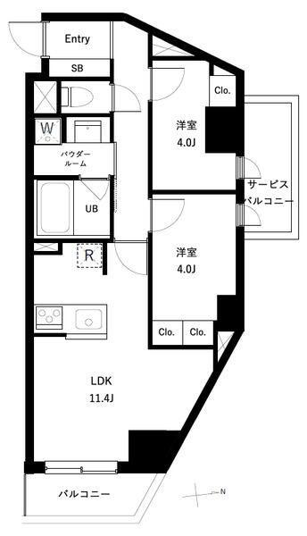アーバンパーク高井戸(2LDK/3階)の間取り写真