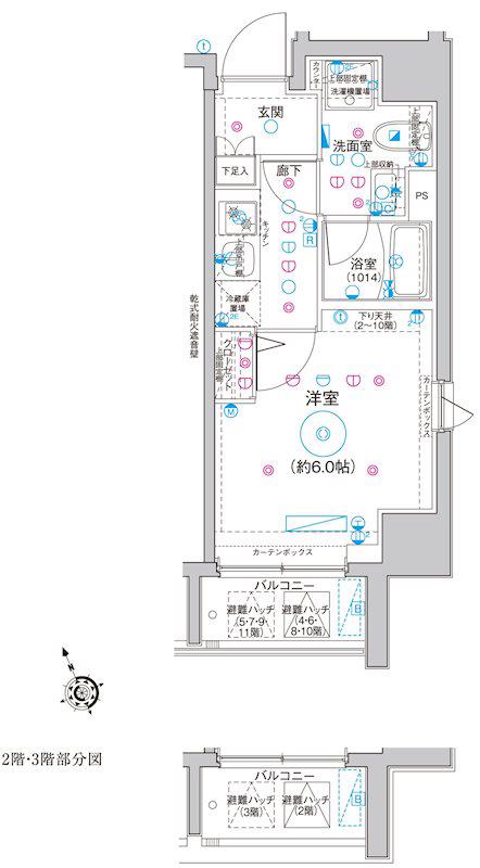 LEA横濱桜木町(1K/9階)の間取り写真